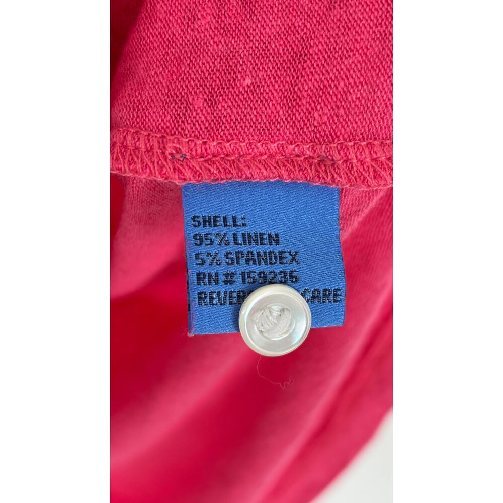 J McLaughlin Linen Blend Brynn 3/4 Sleeve Shirt Pink Womens Size Medium Top - Picture 13 of 14